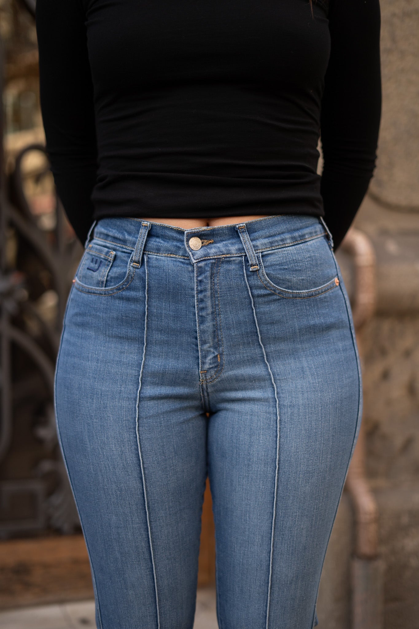 70’s flare broek – blauw