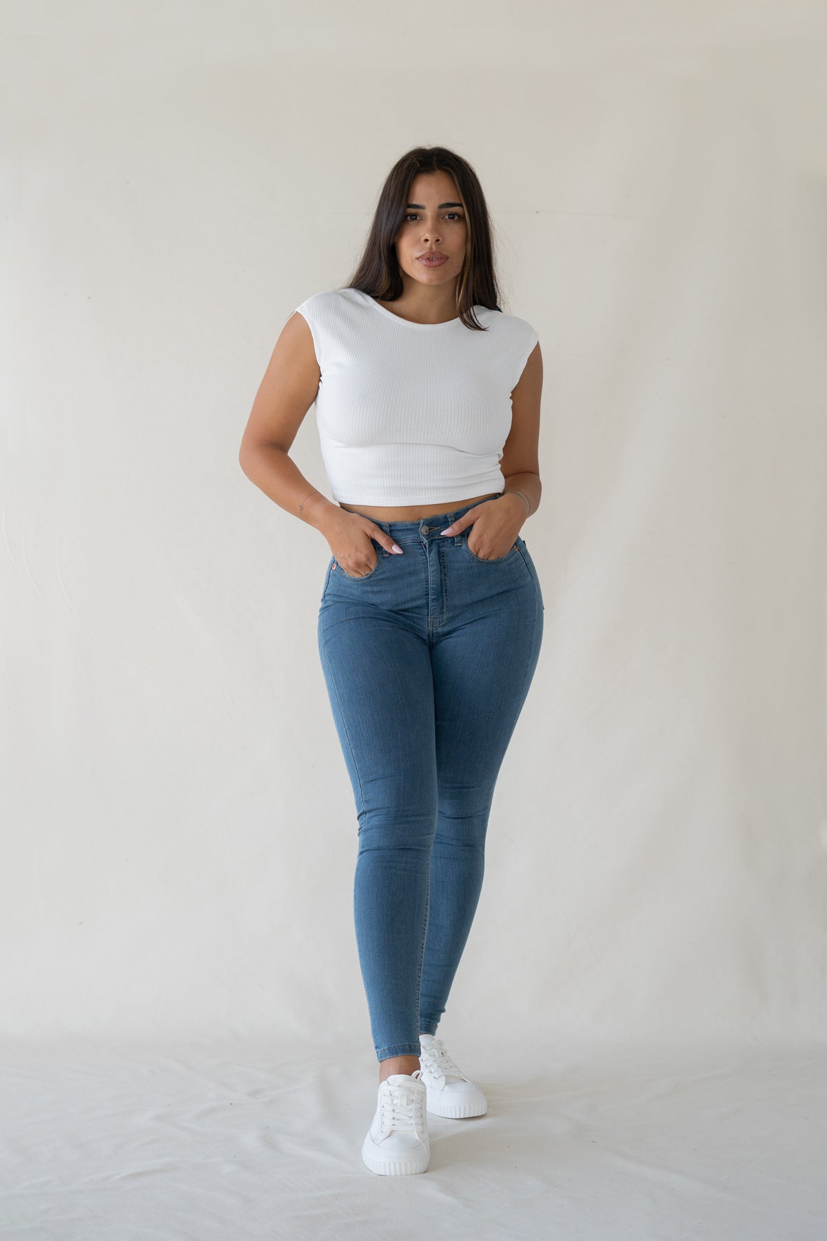 Strakke broek – lichtblauw