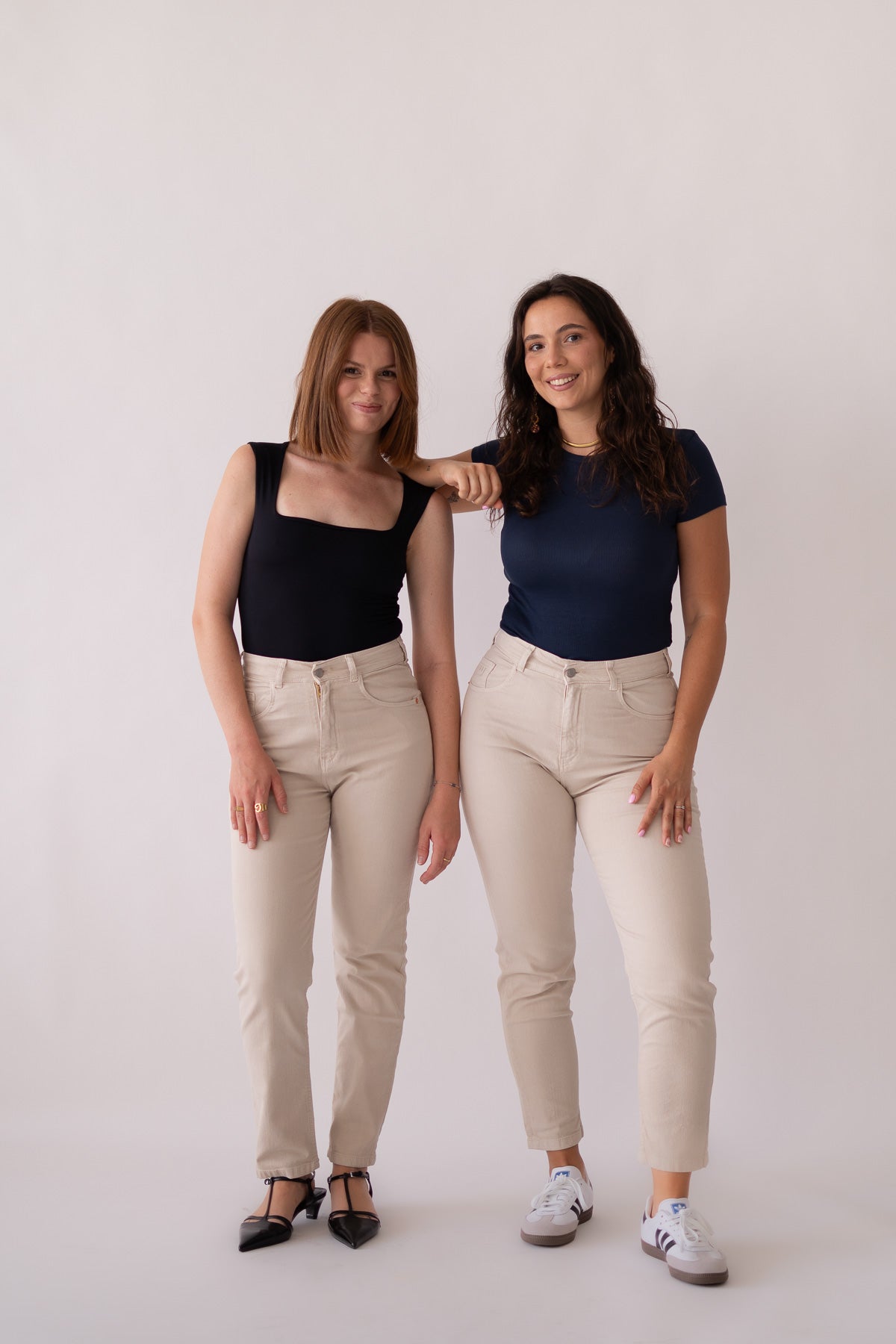 Mom broek – beige