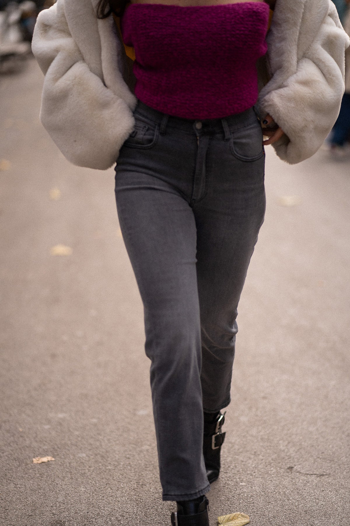 Mom broek – grijs