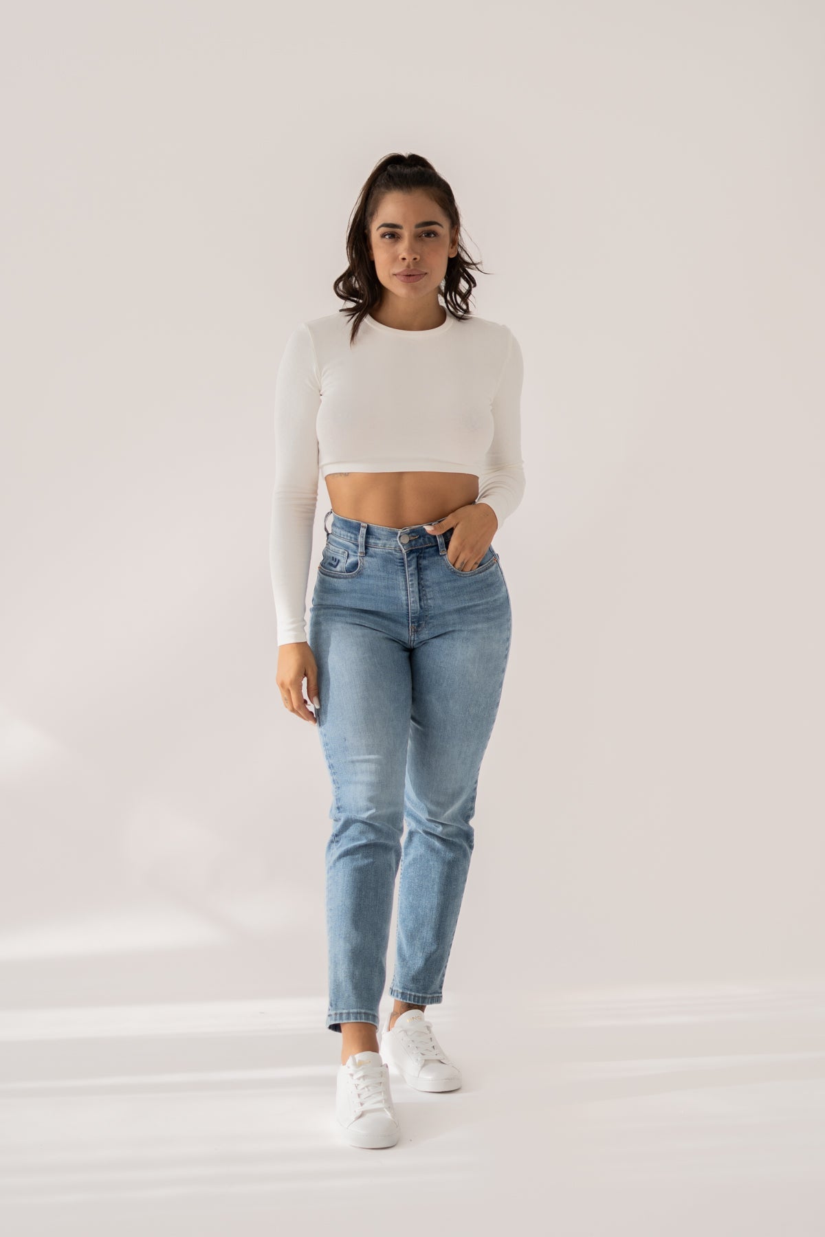 Mom broek – lichtblauw